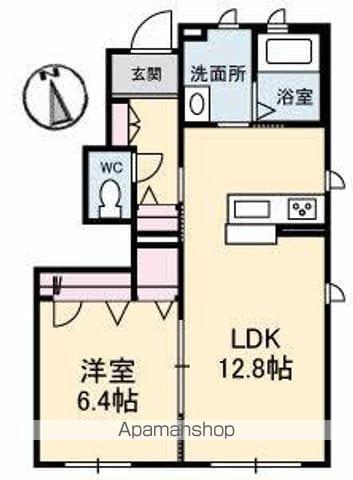 シャーメゾンはなみずき A棟(1LDK/1階)の間取り写真