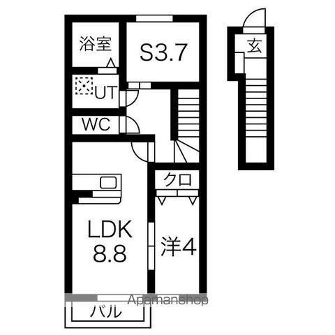 コンフォール(1SLDK/2階)の間取り写真