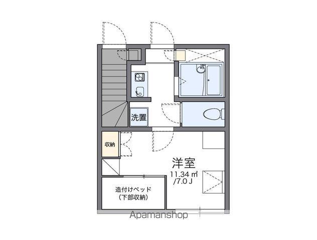 レオパレスミレー(1K/1階)の間取り写真