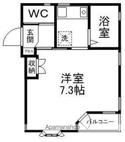 ビュー21青山(1K/1階)の間取り写真