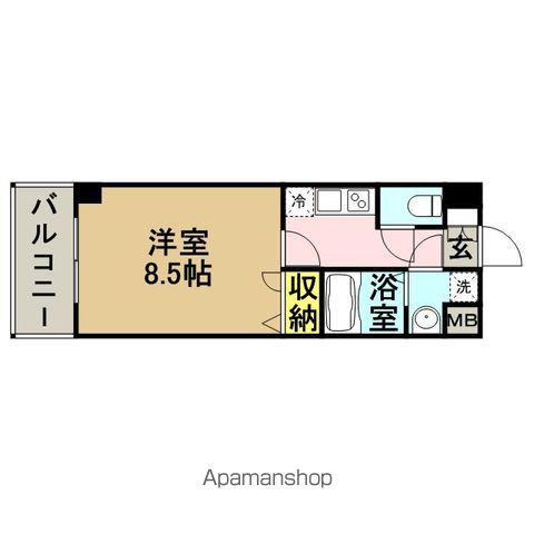 エンクレスト祇園(1K/4階)の間取り写真