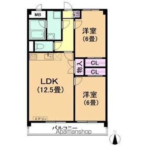 エンドール吉根(2LDK/3階)の間取り写真