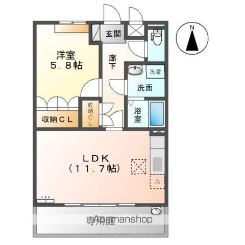 エクセルハイムA(1LDK/1階)の間取り写真