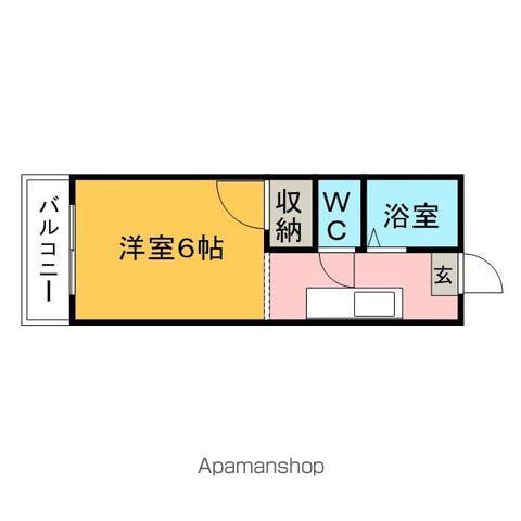 ロウタスビル(ワンルーム/2階)の間取り写真