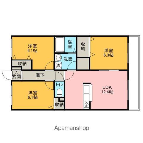 ブレインマンション南町(3LDK/4階)の間取り写真