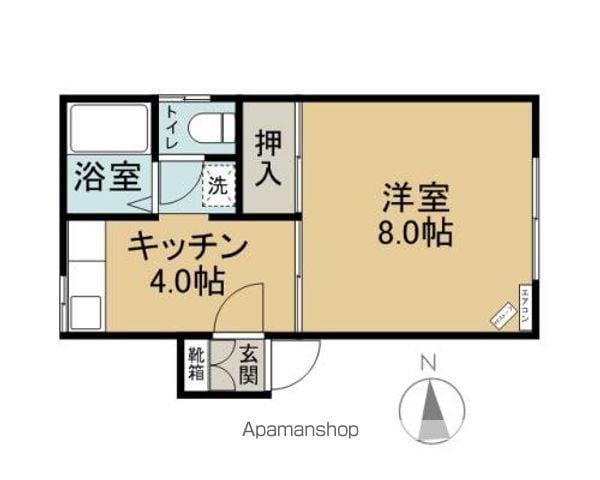 リコスⅠ(1K/1階)の間取り写真