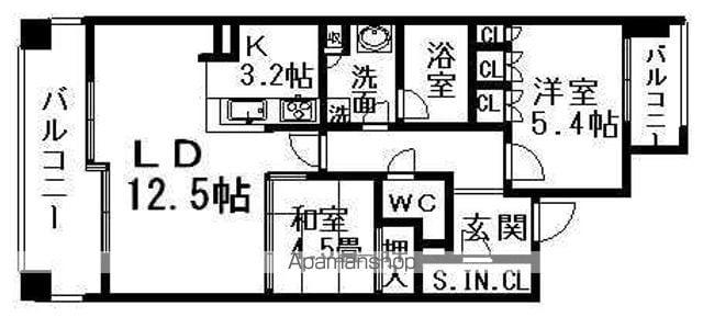 ベレーサ鶴舞公園(2LDK/10階)の間取り写真