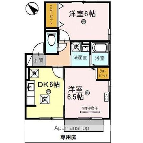 ウィルモア山泉(2DK/1階)の間取り写真