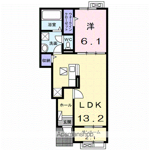 Iネット10A(1LDK/1階)の間取り写真
