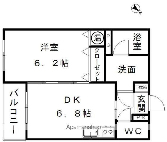 佐久平ヒルズ(1DK/2階)の間取り写真