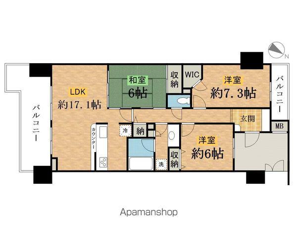 ゼファーアートフィールズフェアステージ(3LDK/4階)の間取り写真