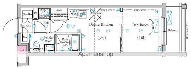 ラフィスタ鷺ノ宮(1DK/1階)の間取り写真