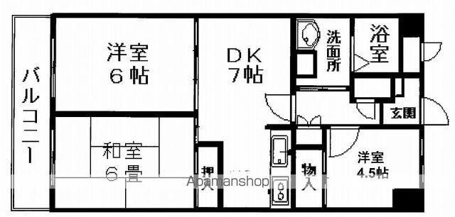 グランドパレス白鳥(3DK/3階)の間取り写真