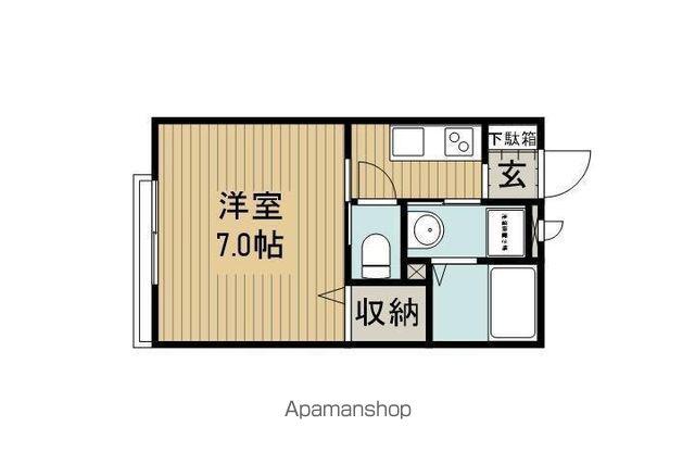 ウェルヴィラ佐倉(1K/2階)の間取り写真