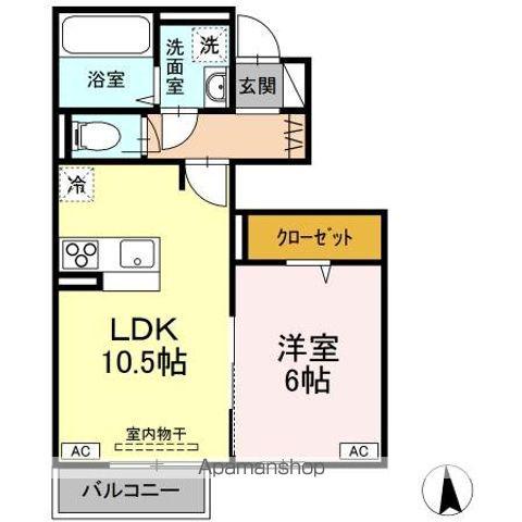 エスペランサ(1LDK/1階)の間取り写真