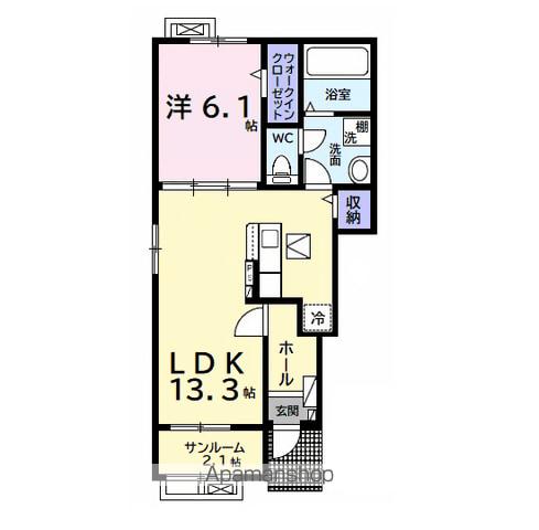 エクセレント アークⅠ(1LDK/1階)の間取り写真