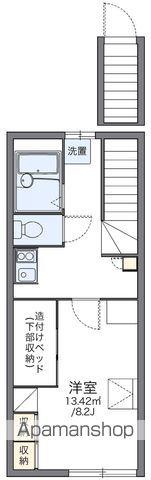 レオパレスウエスト Ⅲ(1K/2階)の間取り写真