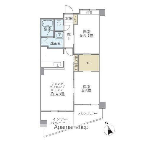 カスタリア(1LDK/3階)の間取り写真