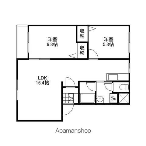 フレシア(2LDK/3階)の間取り写真