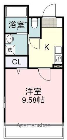 カフェ・ド・ショパン(1K/3階)の間取り写真