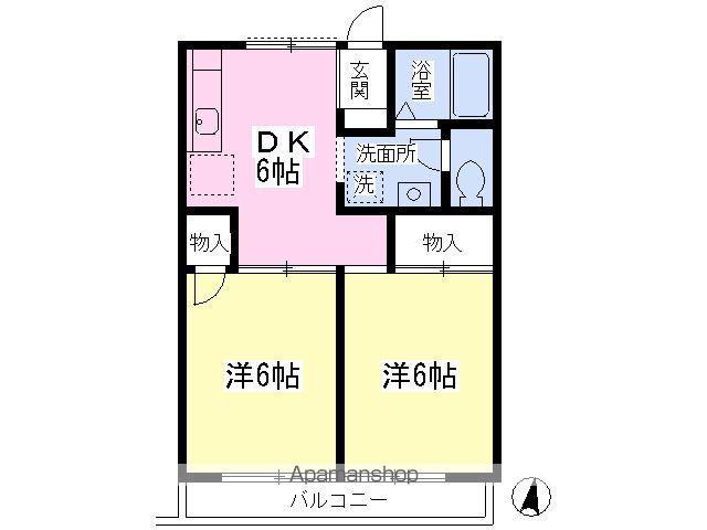 ハイツ宮田(2DK/1階)の間取り写真