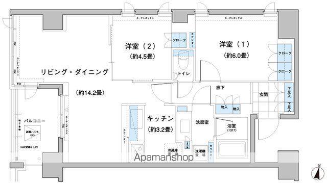 ガーデニエール砧レジデンス(2LDK/3階)の間取り写真