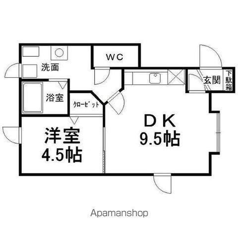 パークアベニューⅥ(1DK/2階)の間取り写真
