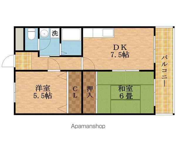 リバティコート(2DK/3階)の間取り写真