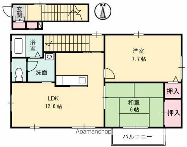グランコート久万ノ台A(2LDK/2階)の間取り写真