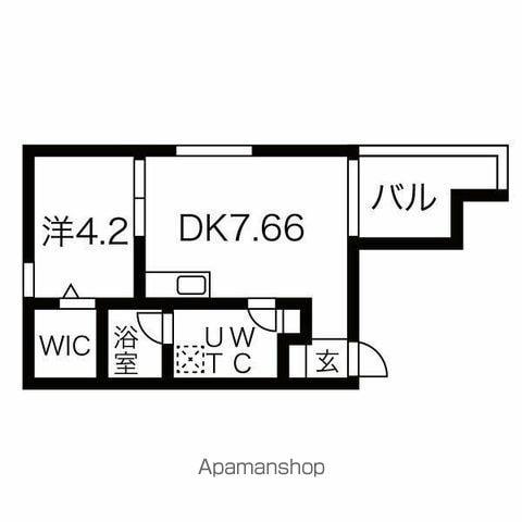 PRECHER 道徳通(1DK/2階)の間取り写真