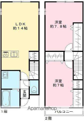 カサベルテ北花田Ⅱ(2LDK)の間取り写真