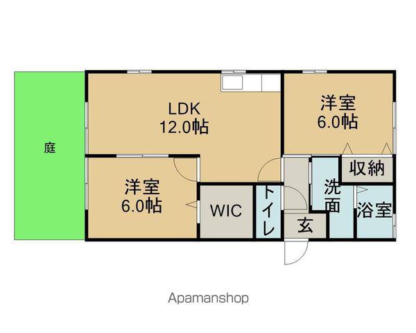 ライトスノー(2LDK/1階)の間取り写真