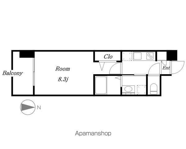 パルティール名駅北(1K/10階)の間取り写真