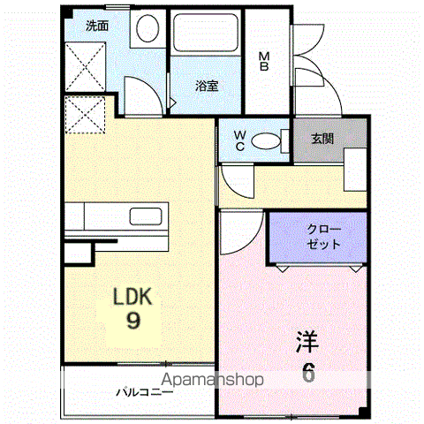 エクセレント(1LDK/3階)の間取り写真