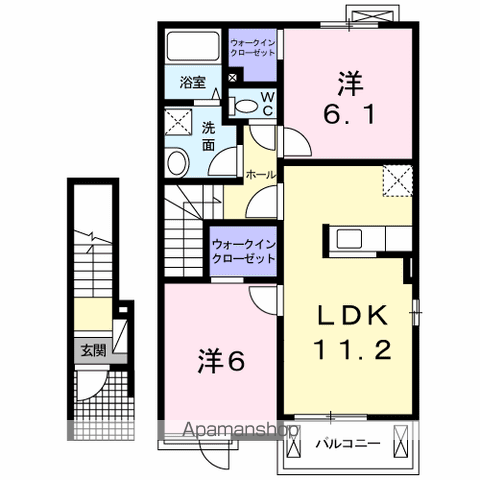 ラウレア A(2LDK/2階)の間取り写真