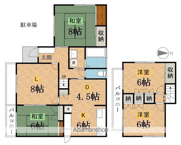 横浜線 片倉駅 徒歩17分 2階建 築48年(4LDK)の間取り写真