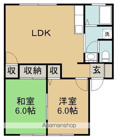 ウィンディア清和(2LDK/2階)の間取り写真