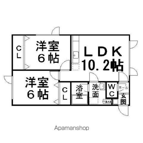 メゾン三寶(2LDK/2階)の間取り写真