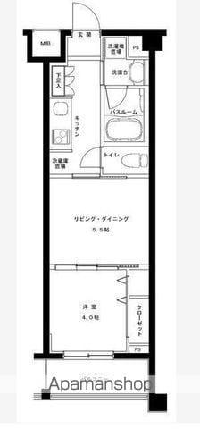 グランフォース富士見台(1DK/3階)の間取り写真