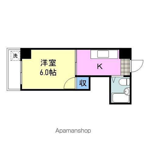 Fビル(1K/4階)の間取り写真