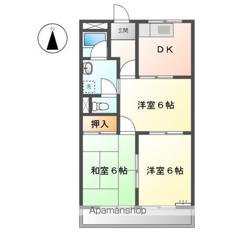 メゾンエクセルⅡ(3K/1階)の間取り写真