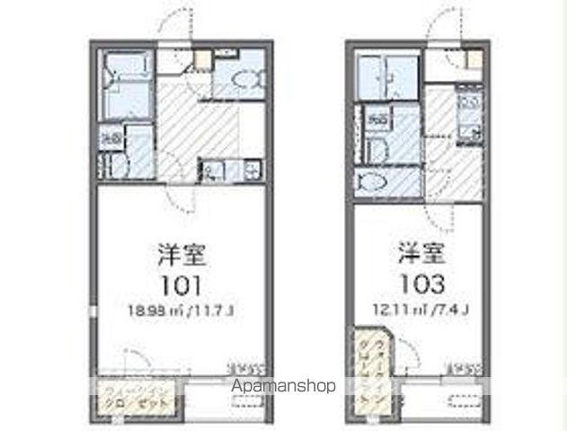 レオネクストジャルダンⅡ(1K/2階)の間取り写真