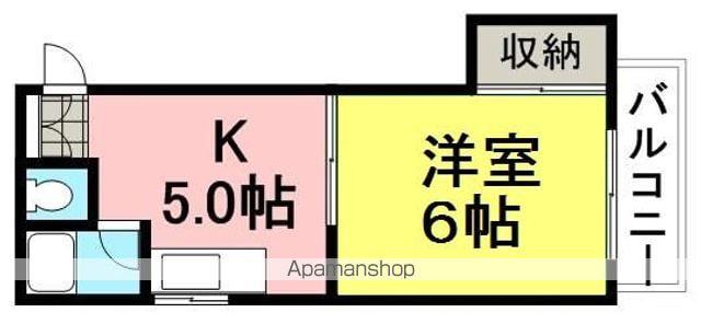 第12キャスル塚口(1DK/3階)の間取り写真