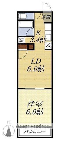 パステルグリーン(1LDK/1階)の間取り写真