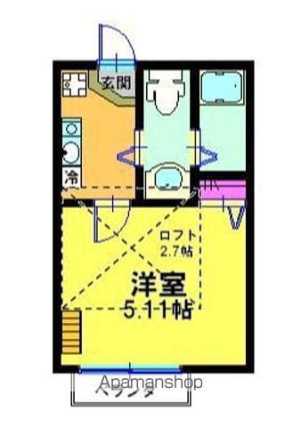 ウィステニア弘明寺(1K/2階)の間取り写真