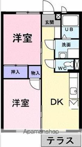 メゾンエトワールⅠ(2DK/1階)の間取り写真