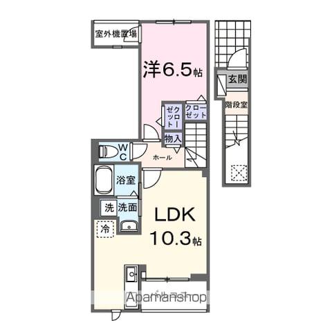MALIBU(1LDK/2階)の間取り写真