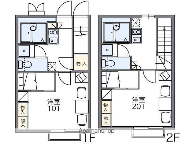 レオパレスLA VITA山越(1K/1階)の間取り写真