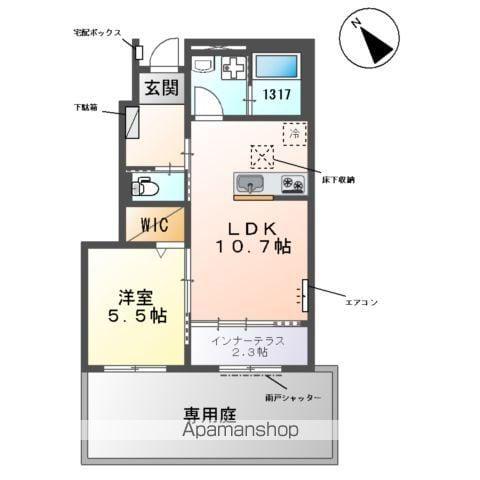 戸田市美女木アパート工事(1LDK/1階)の間取り写真