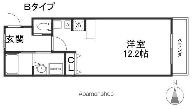ローサセタ(ワンルーム/1階)の間取り写真